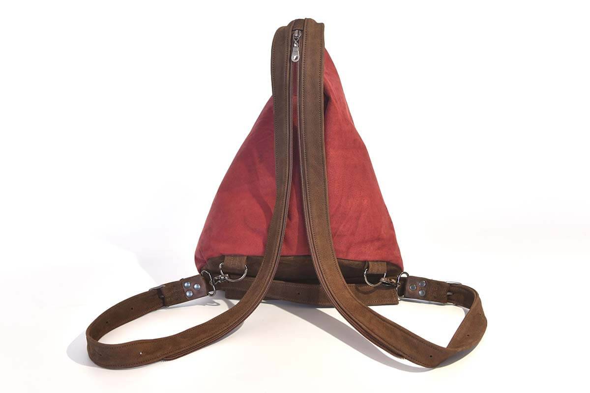 Lederrucksack Modell Tim weinrot
