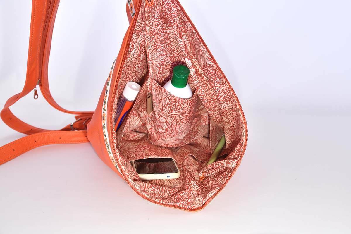 Lederrucksack Modell Tim orange