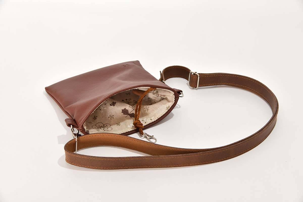Ledertasche Modell Ben Einzeltasche klein dunkelbraun