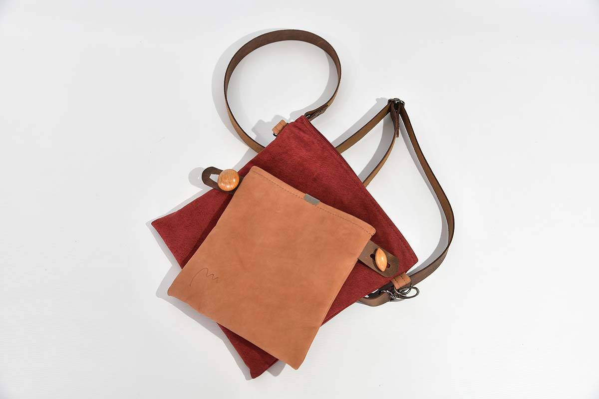 Ledertasche Ben dia cognac / weinrot