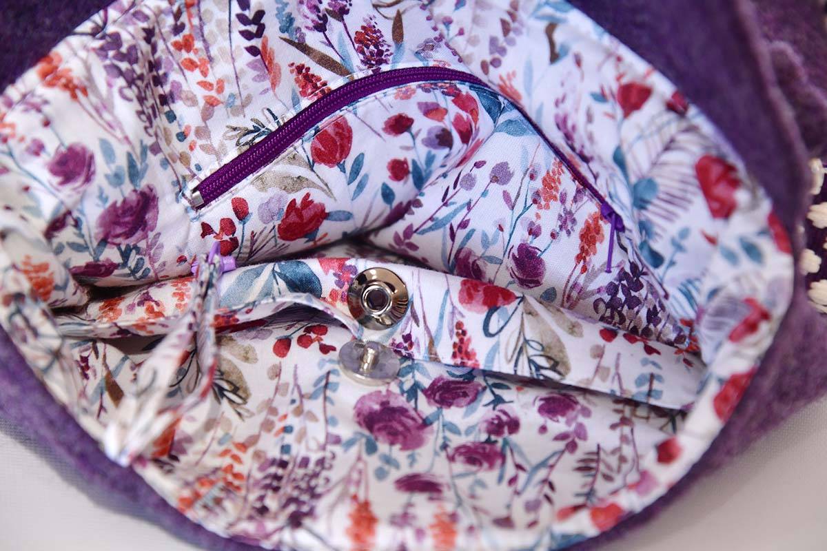 Rucksack Ainoha M Wollfilz violett