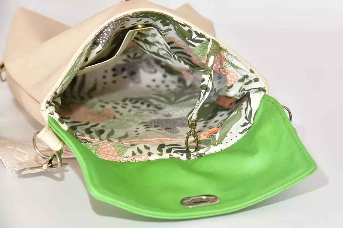 Lederrucksack Ainhoa M eierschale und apfelgrün