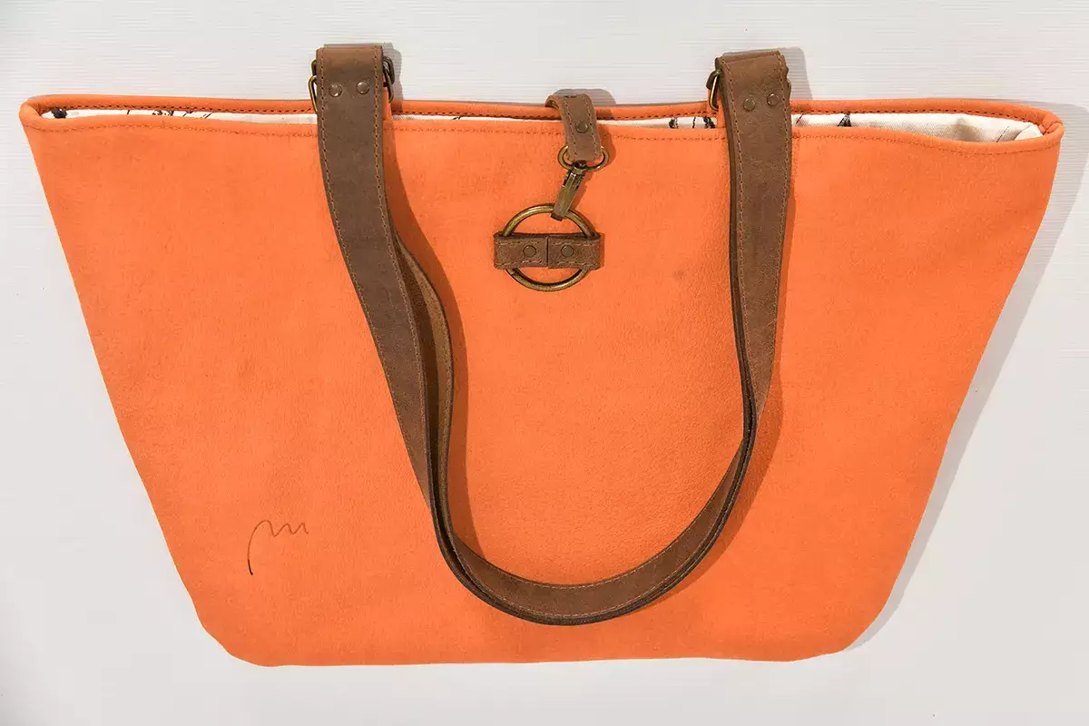 Ledershopeer Sarah S hellorange Nubukleder