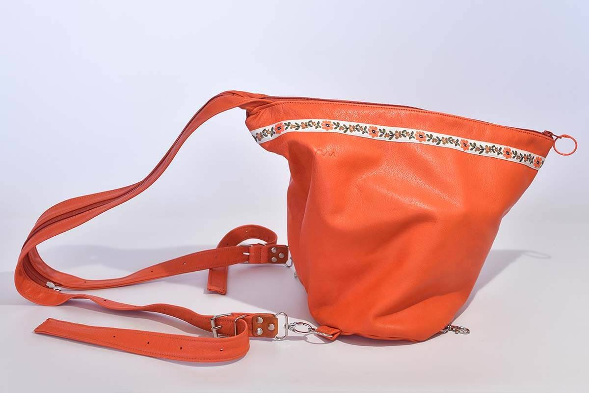 Lederrucksack Modell Tim orange