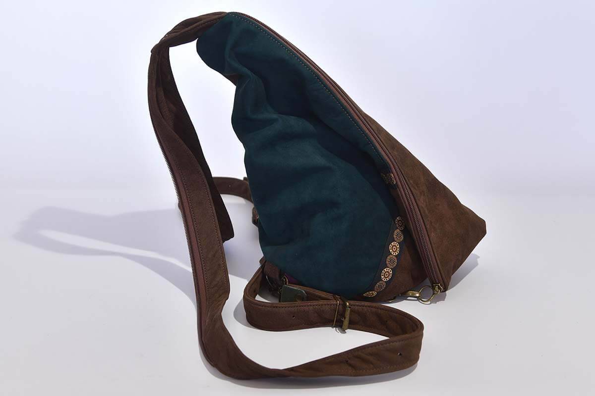 Lederrucksack Modell Tim tannengrün / braun