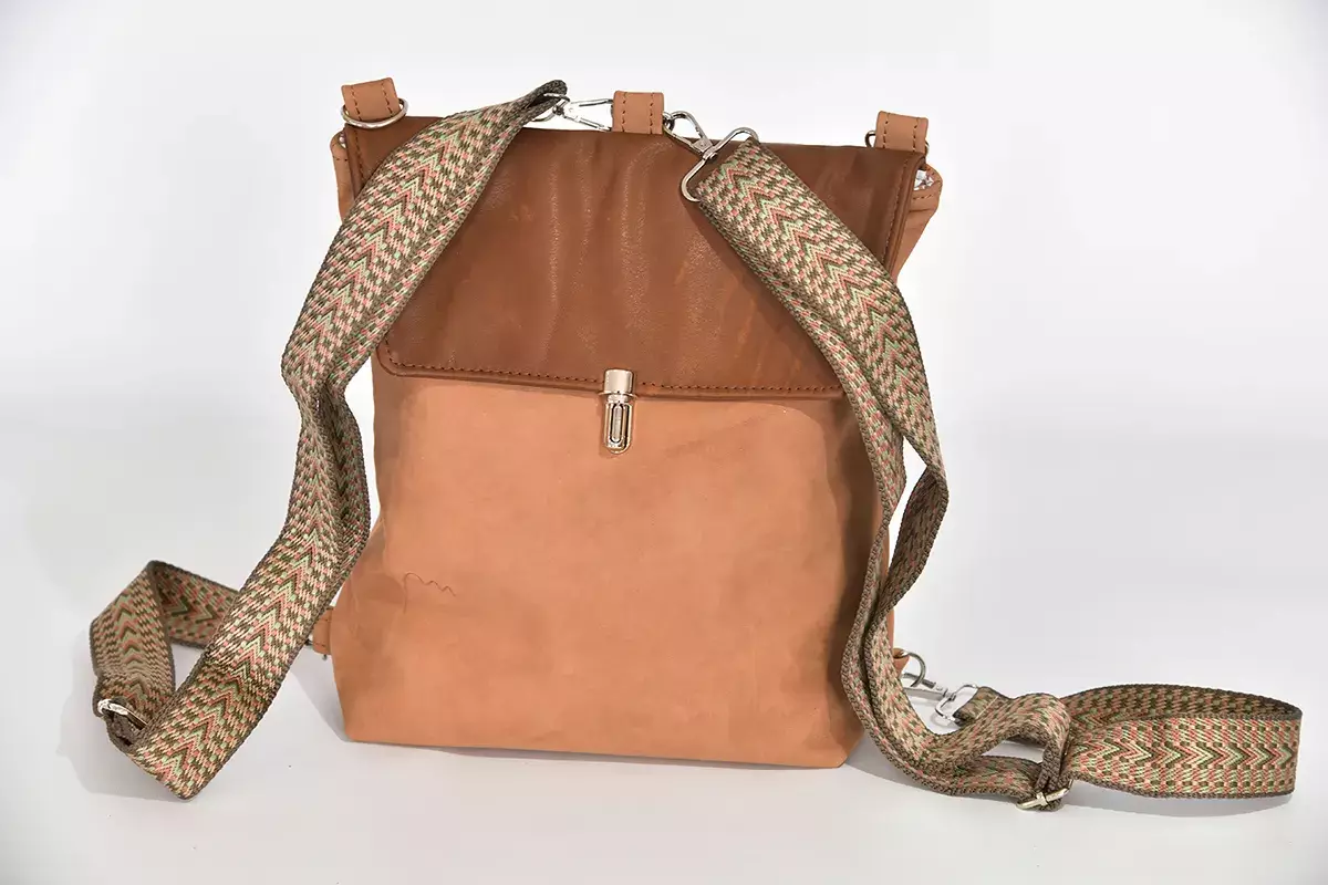 Lederrucksack Ainhoa M hellbraun und dunkelbraun