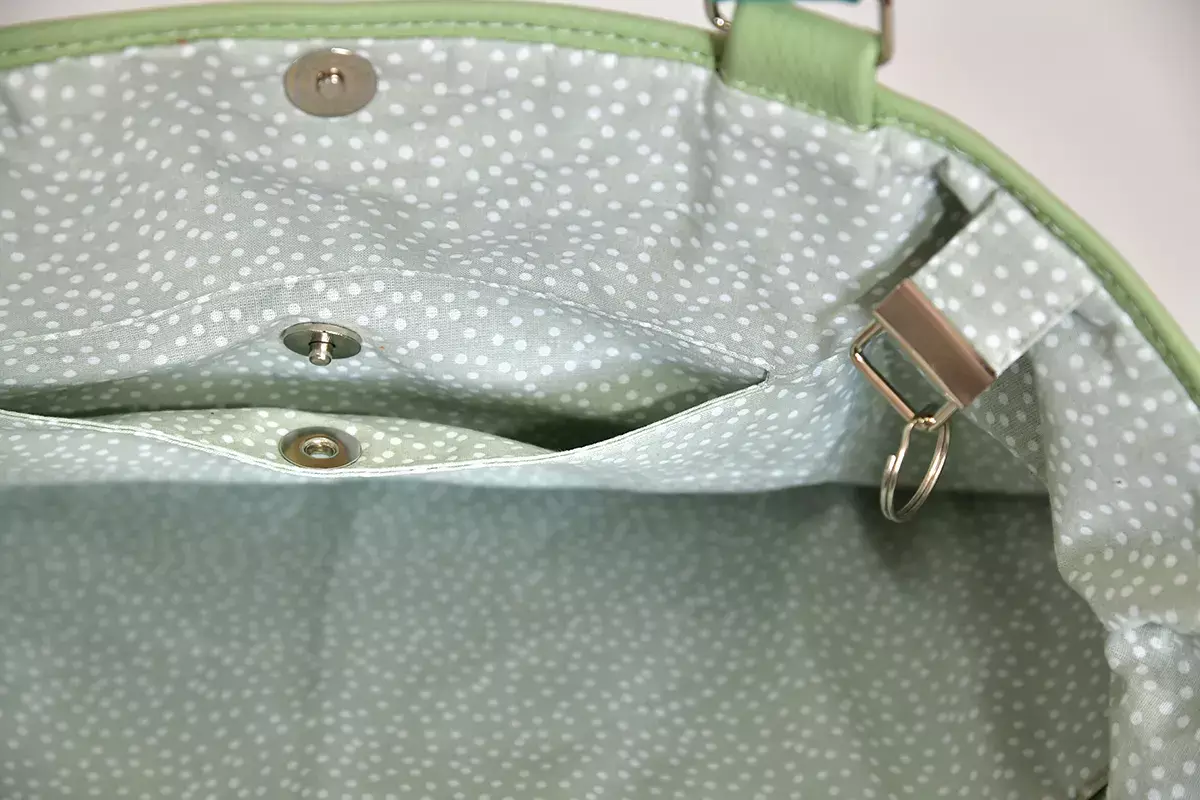 Handgefertige Ledertasche Sarah S mintgrünes extra weiches Rindsleder