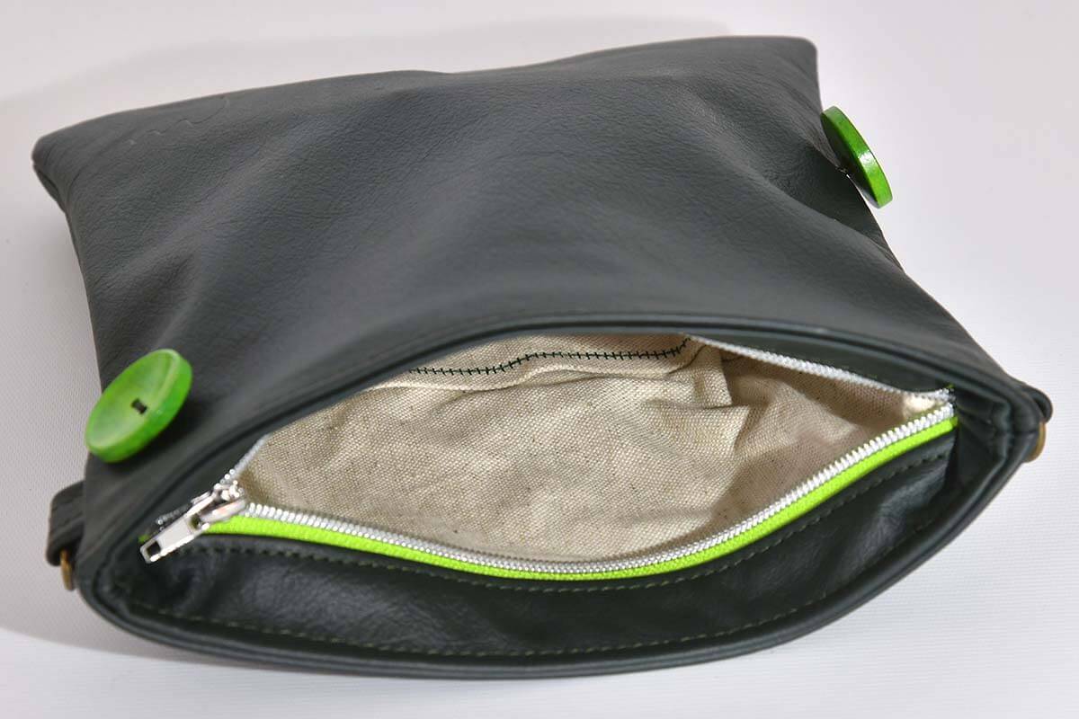 Ledertasche Ben dia dunkelgrün / hellgrün