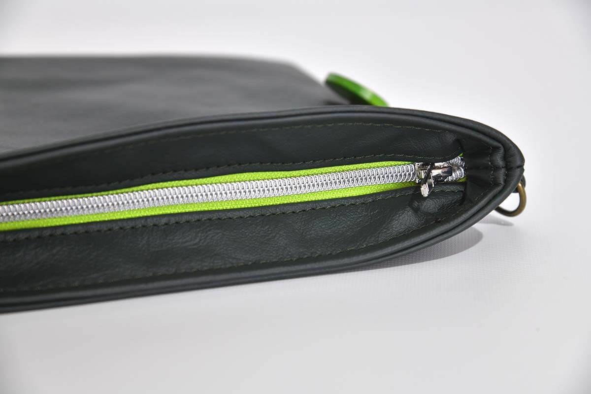 Ledertasche Ben dia dunkelgrün / hellgrün