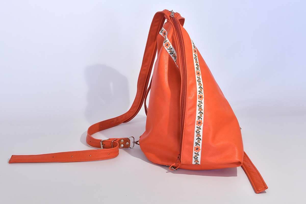 Lederrucksack Modell Tim orange