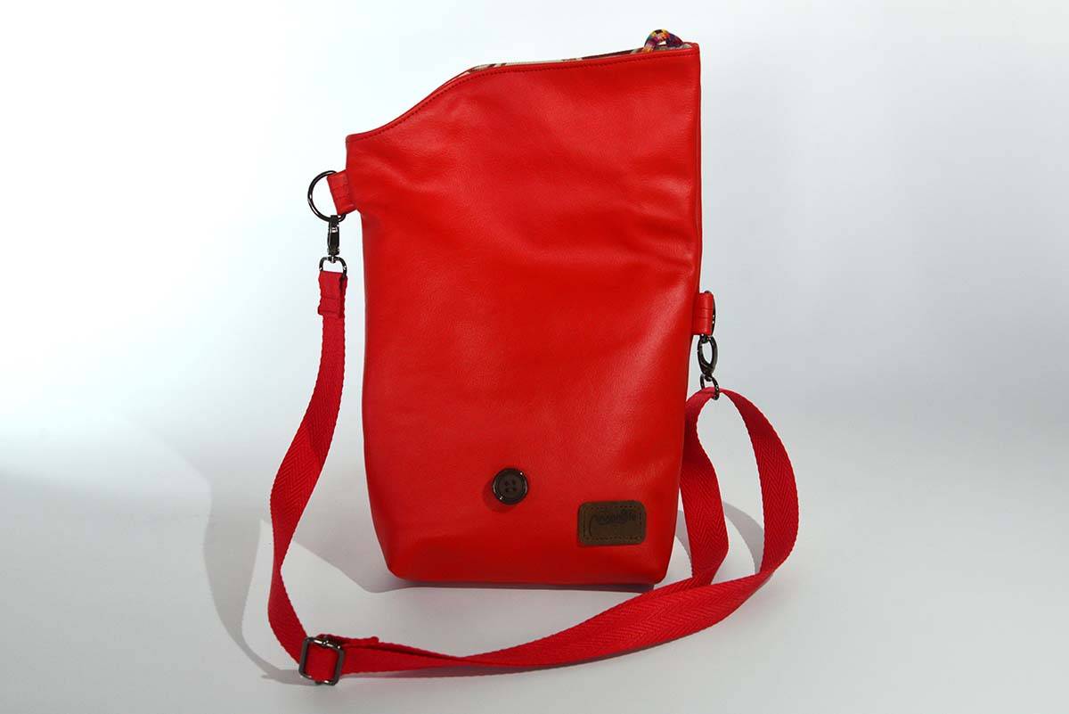 Ledertasche Modell Sam blando mohnrot