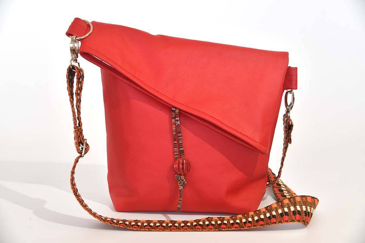 Ledertasche Modell Sam dia rot