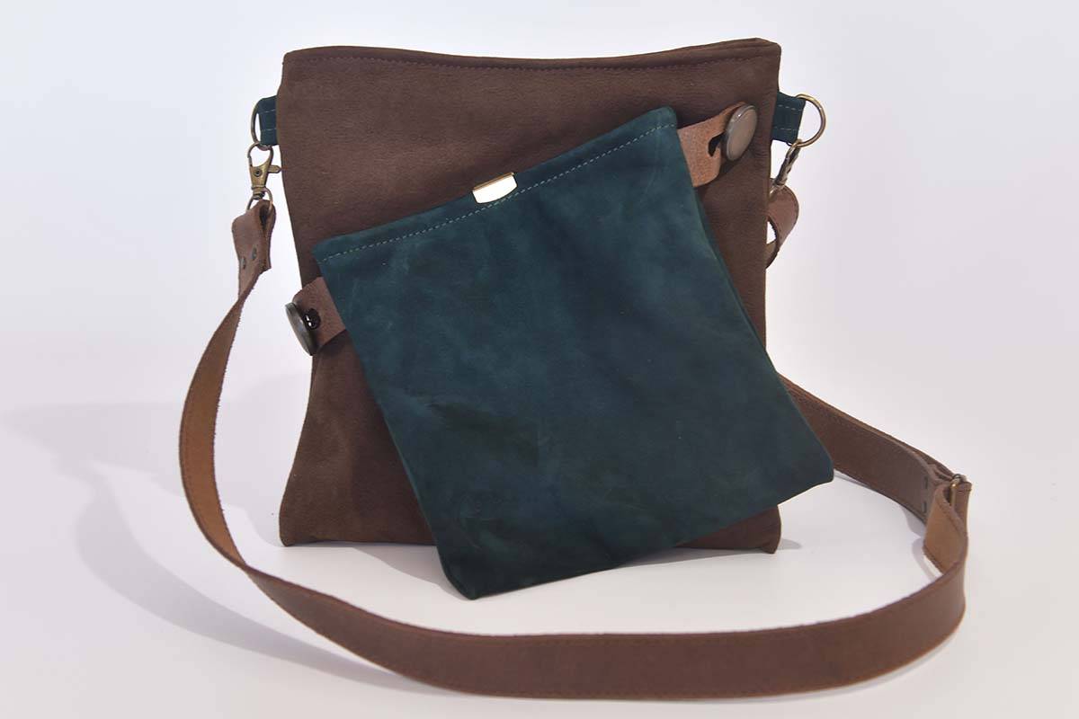 Ledertasche Ben dia braun / dunkelgrün