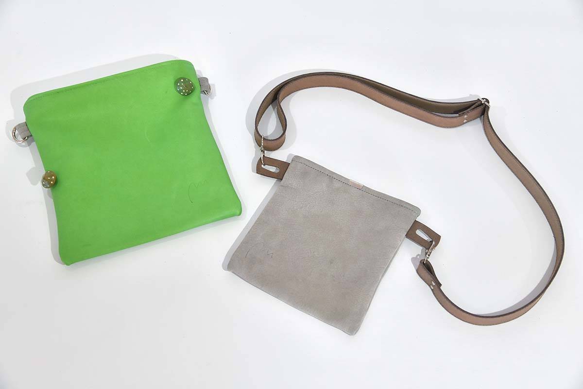 Ledertasche Ben dia hellgrün / grau