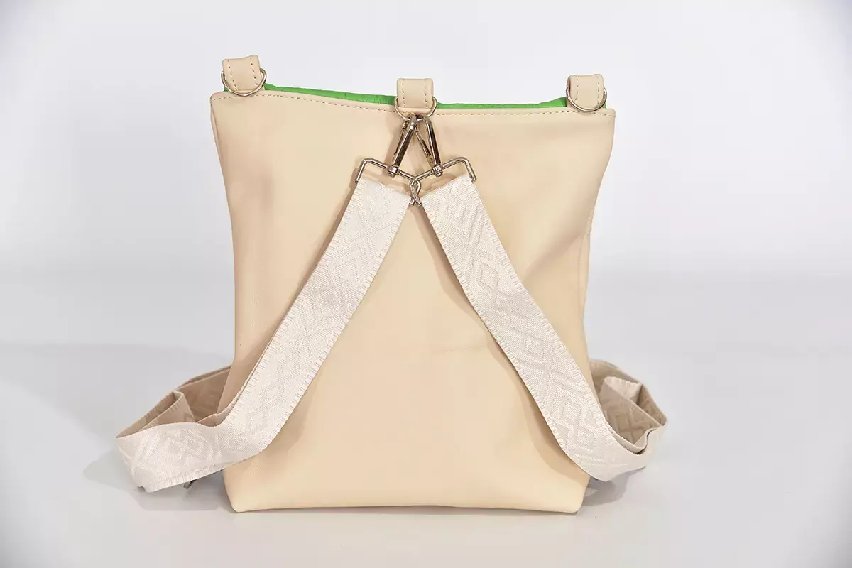 Lederrucksack Ainhoa M eierschale und apfelgrün