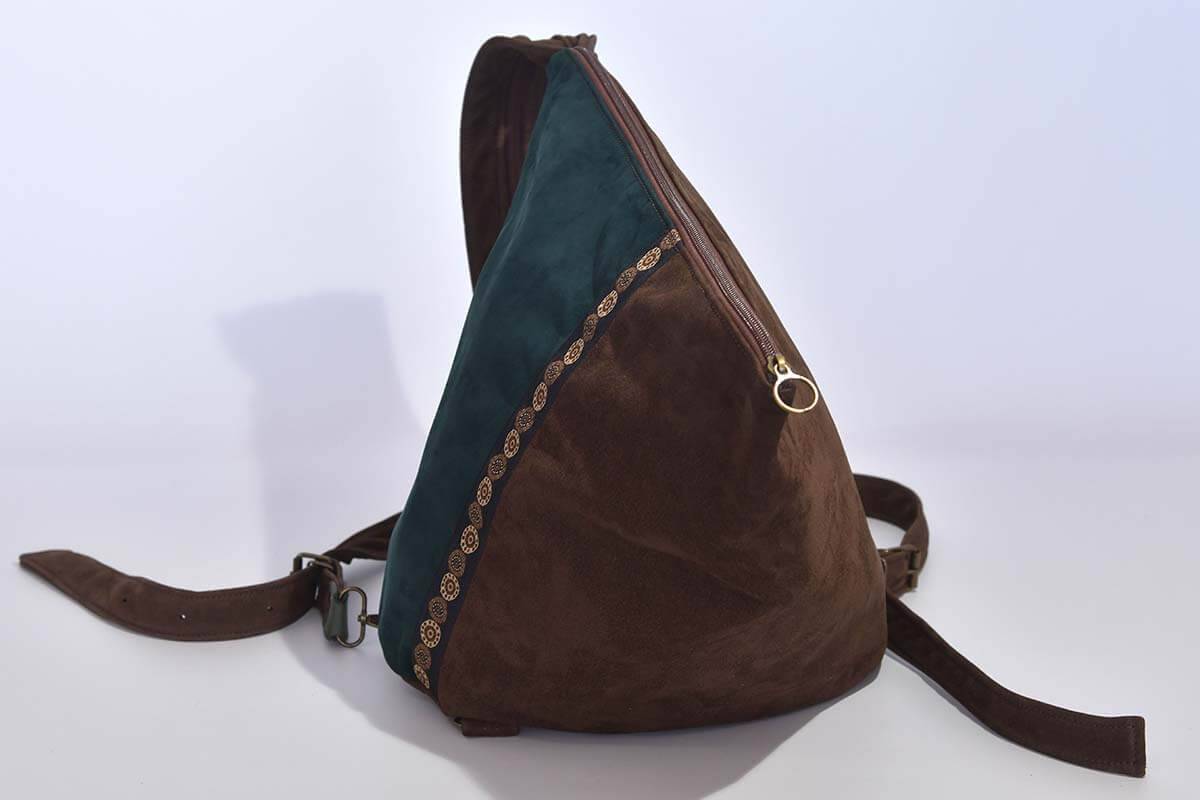 Lederrucksack Modell Tim tannengrün / braun