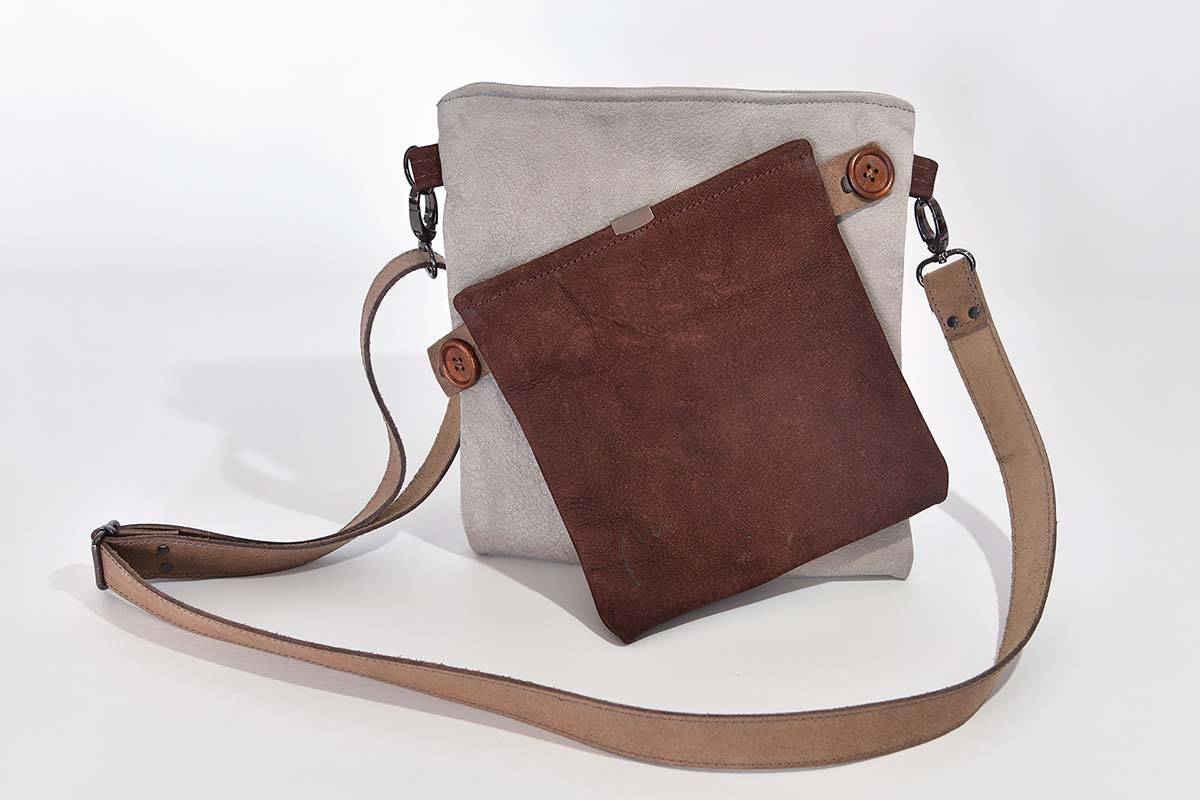 Ledertasche Ben dia braun / grau