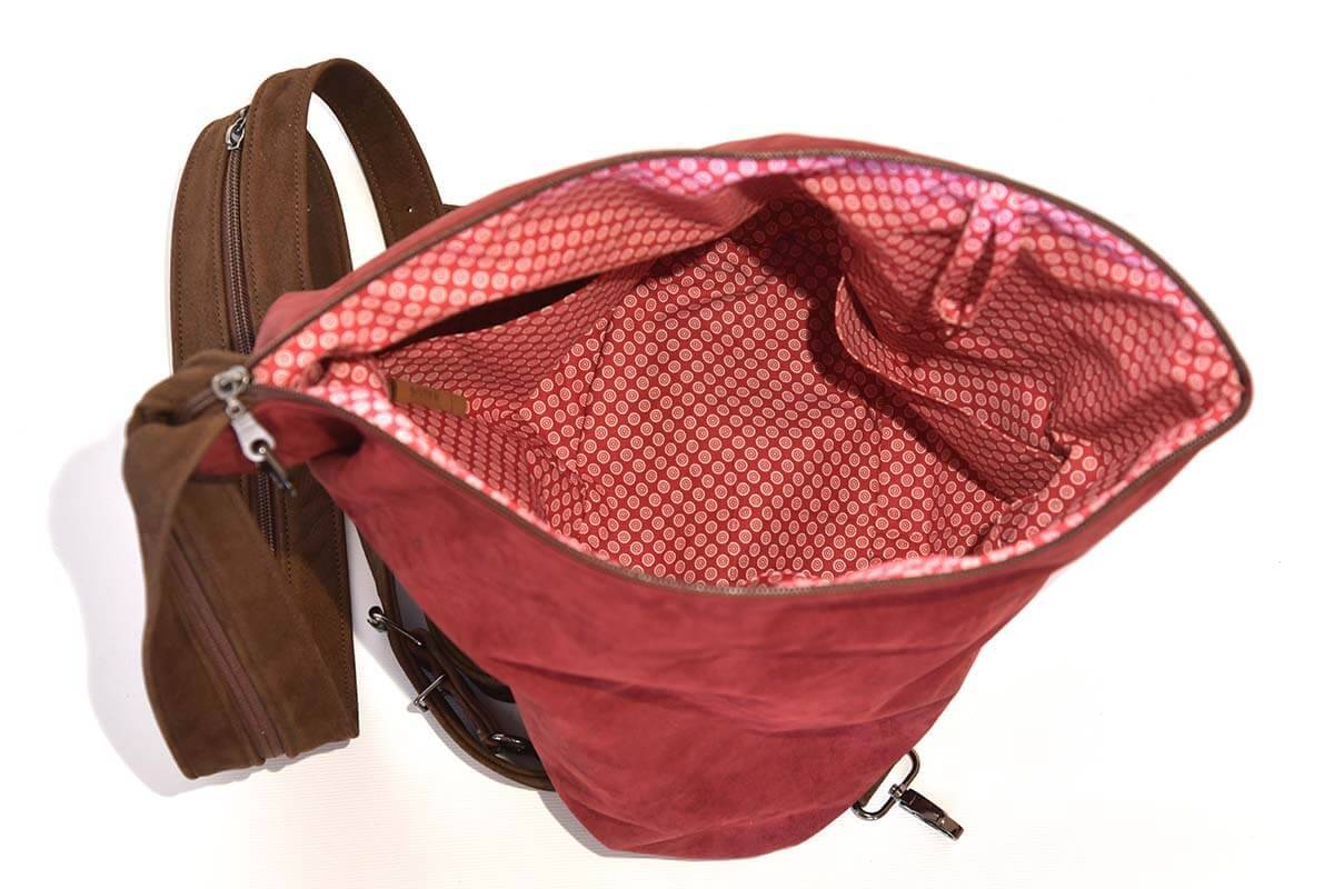 Lederrucksack Modell Tim weinrot