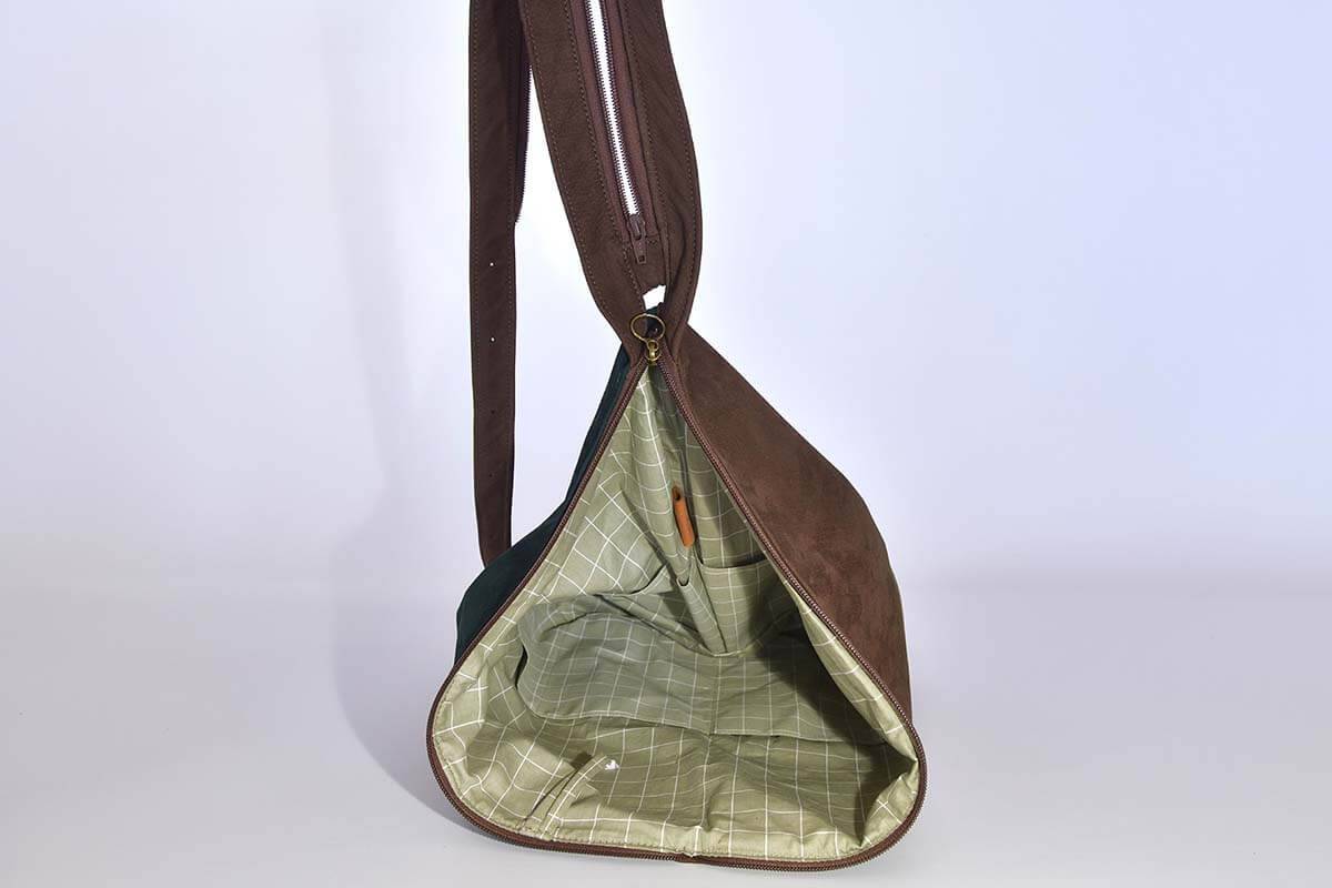 Lederrucksack Modell Tim tannengrün / braun