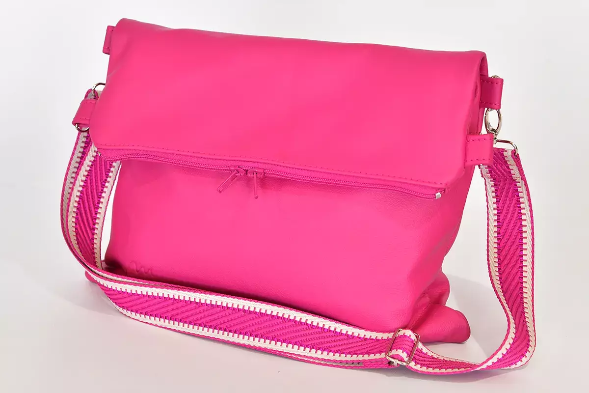 Handgefertigte Ledertasche pink Sam flex