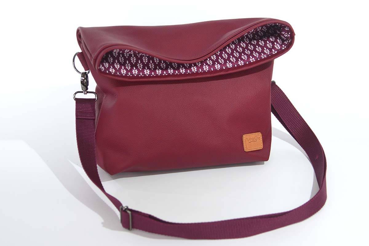 Ledertasche Modell Sam weinrot