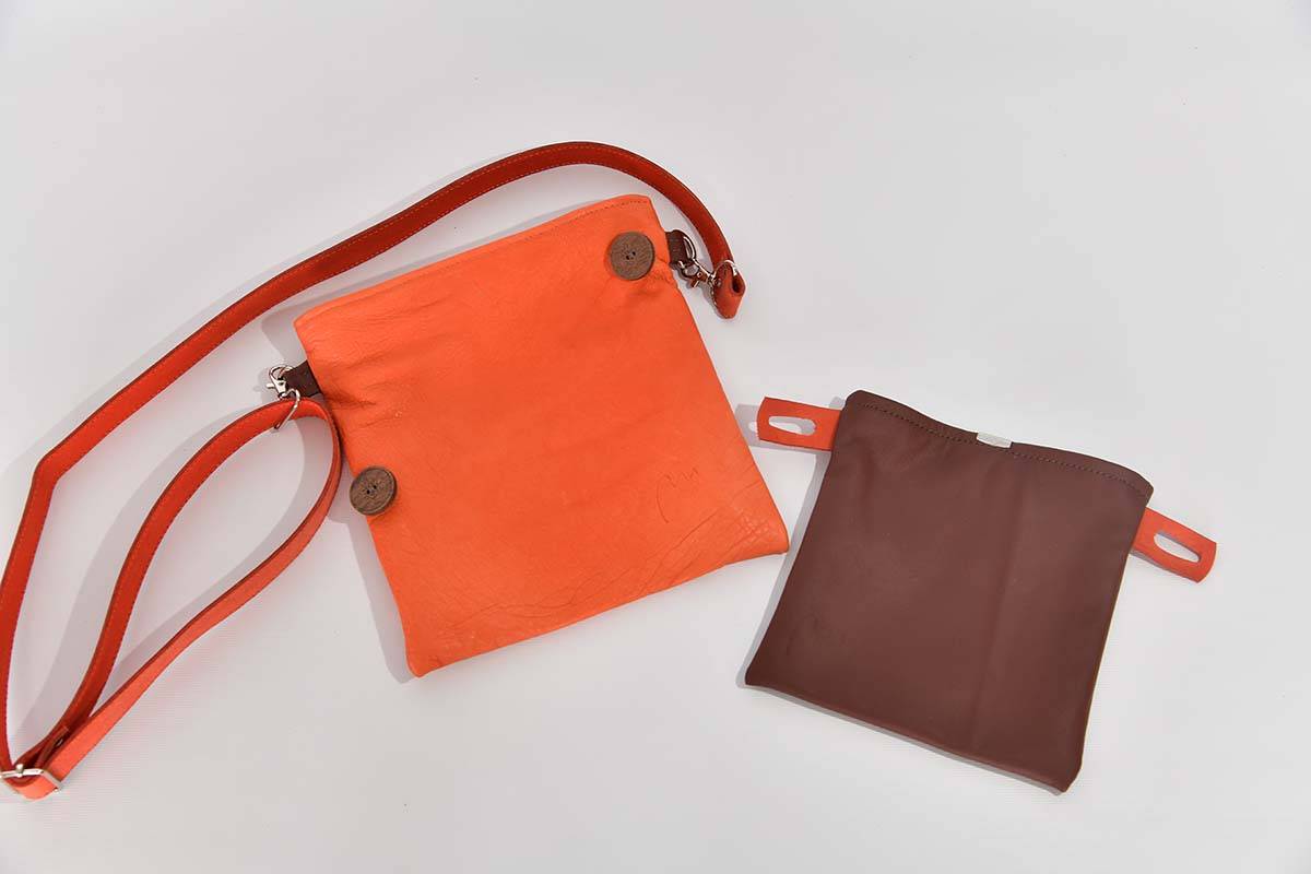 Ledertasche Ben dia braun / orange