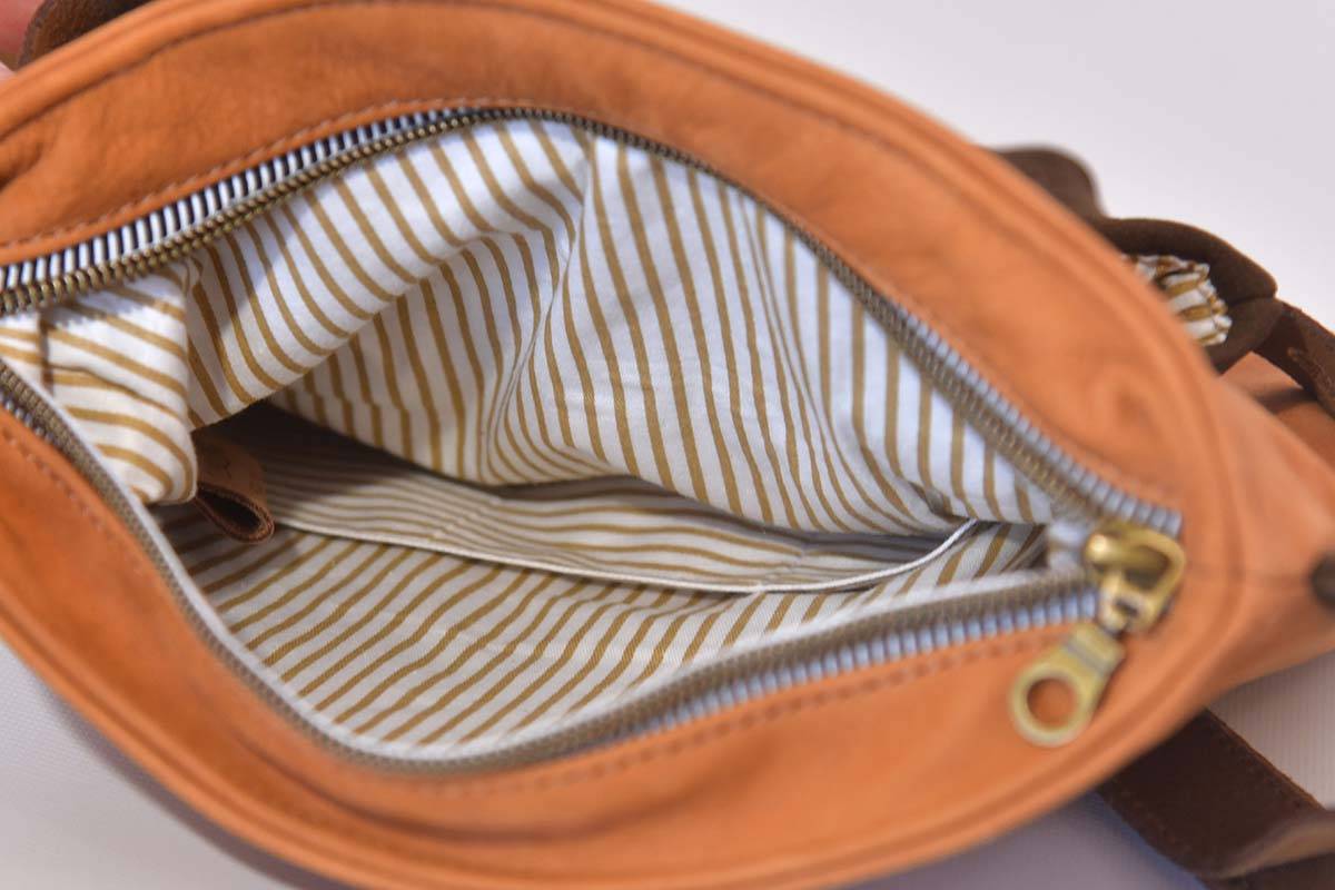 Ledertasche Ben dia hellbraun / dunkelbraun