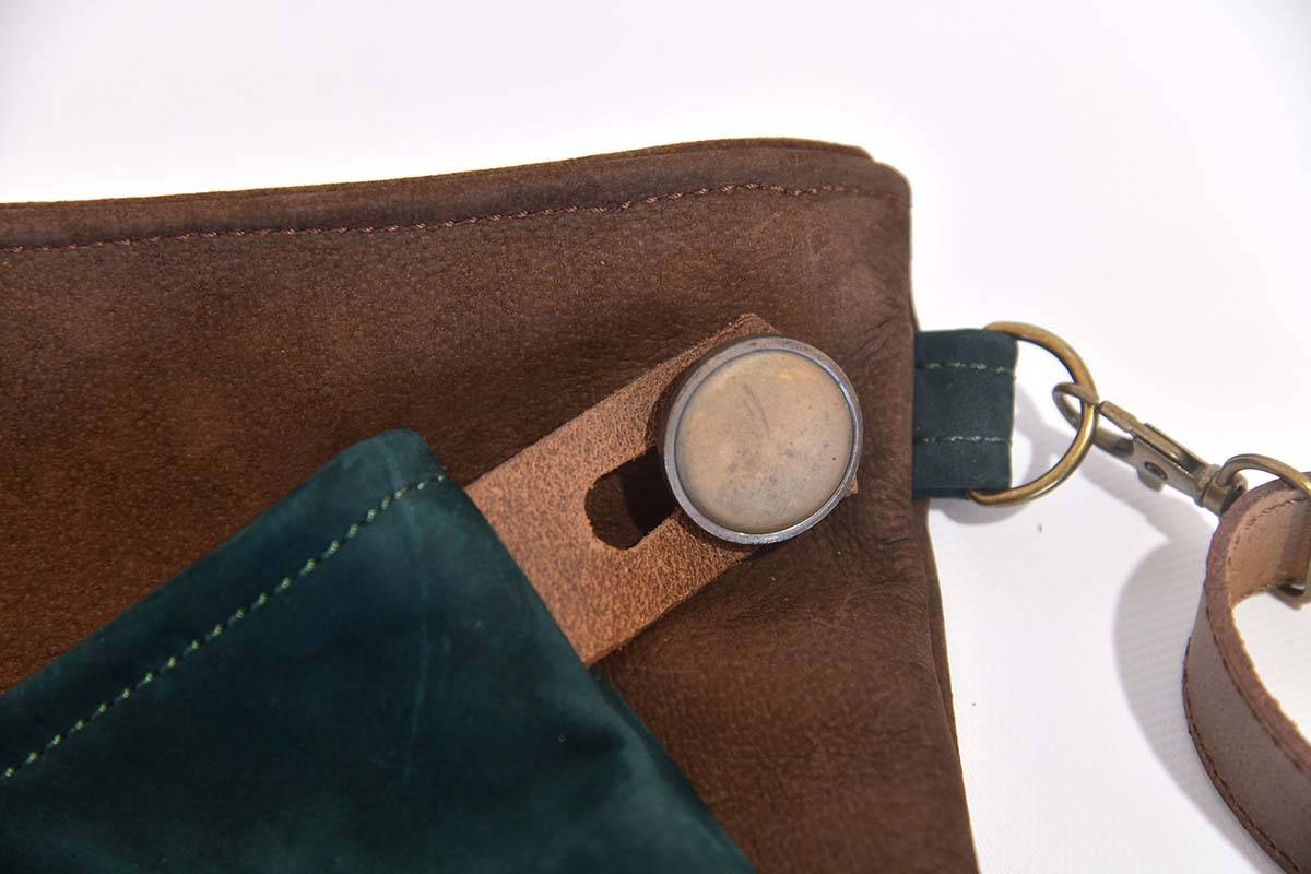 Ledertasche Ben dia braun / dunkelgrün