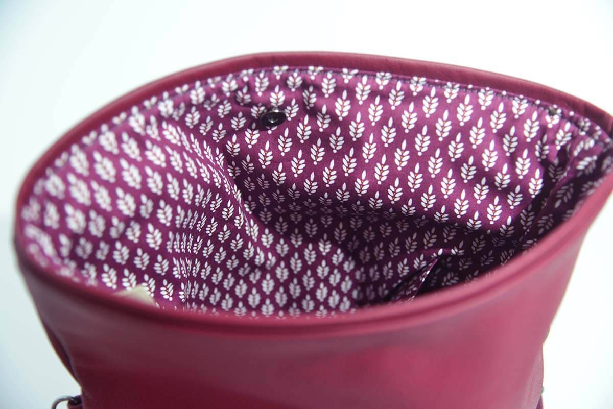 Ledertasche Modell Sam weinrot
