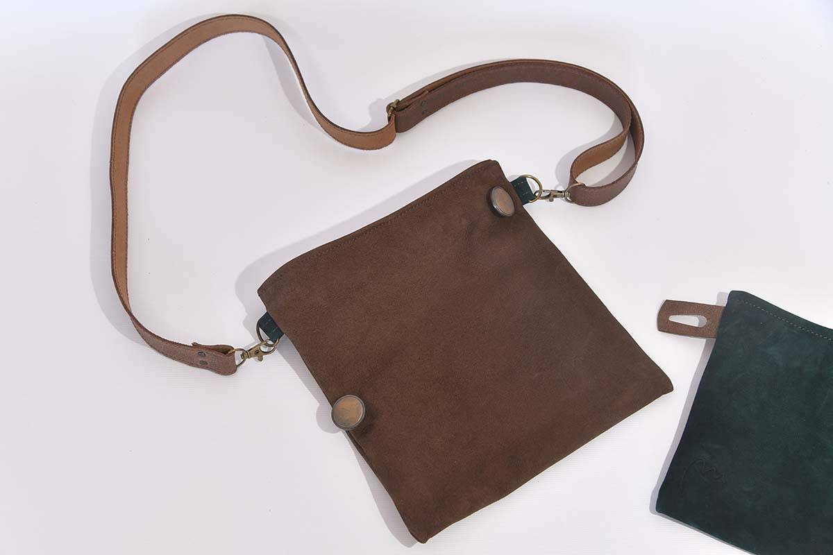 Ledertasche Ben dia braun / dunkelgrün