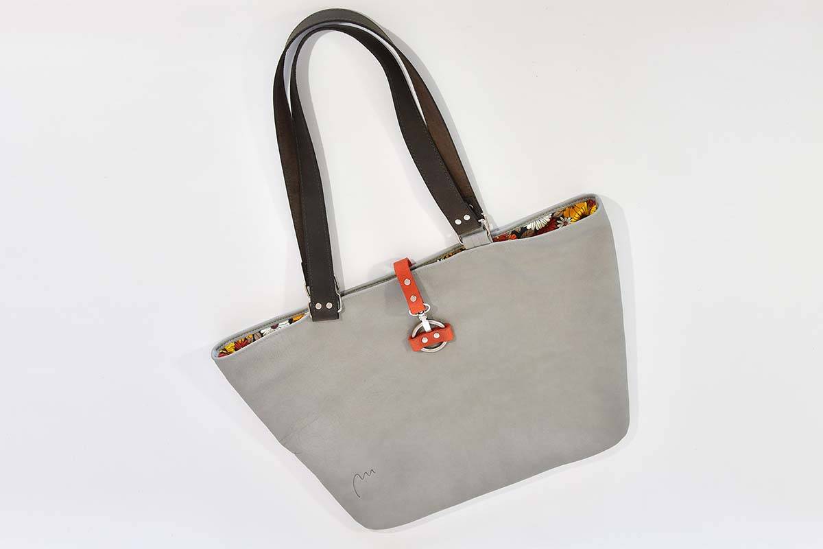 Ledertasche Modell Sarah grau