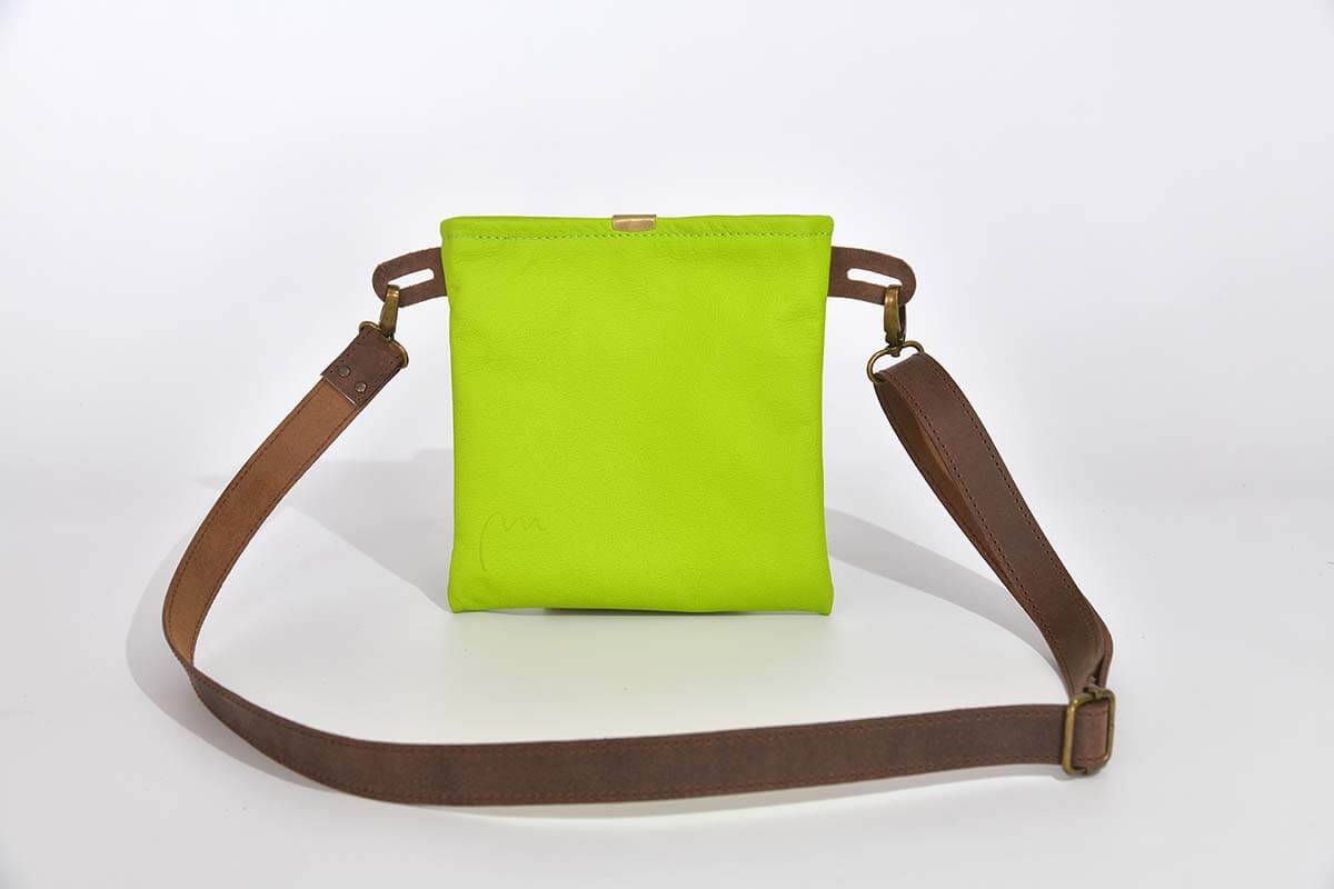Ledertasche Ben dia dunkelgrün / hellgrün