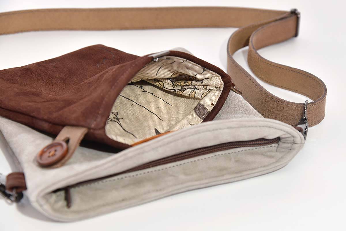 Ledertasche Ben dia braun / grau