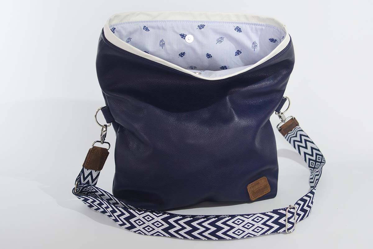 Ledertasche Modell Sam dunkelblau