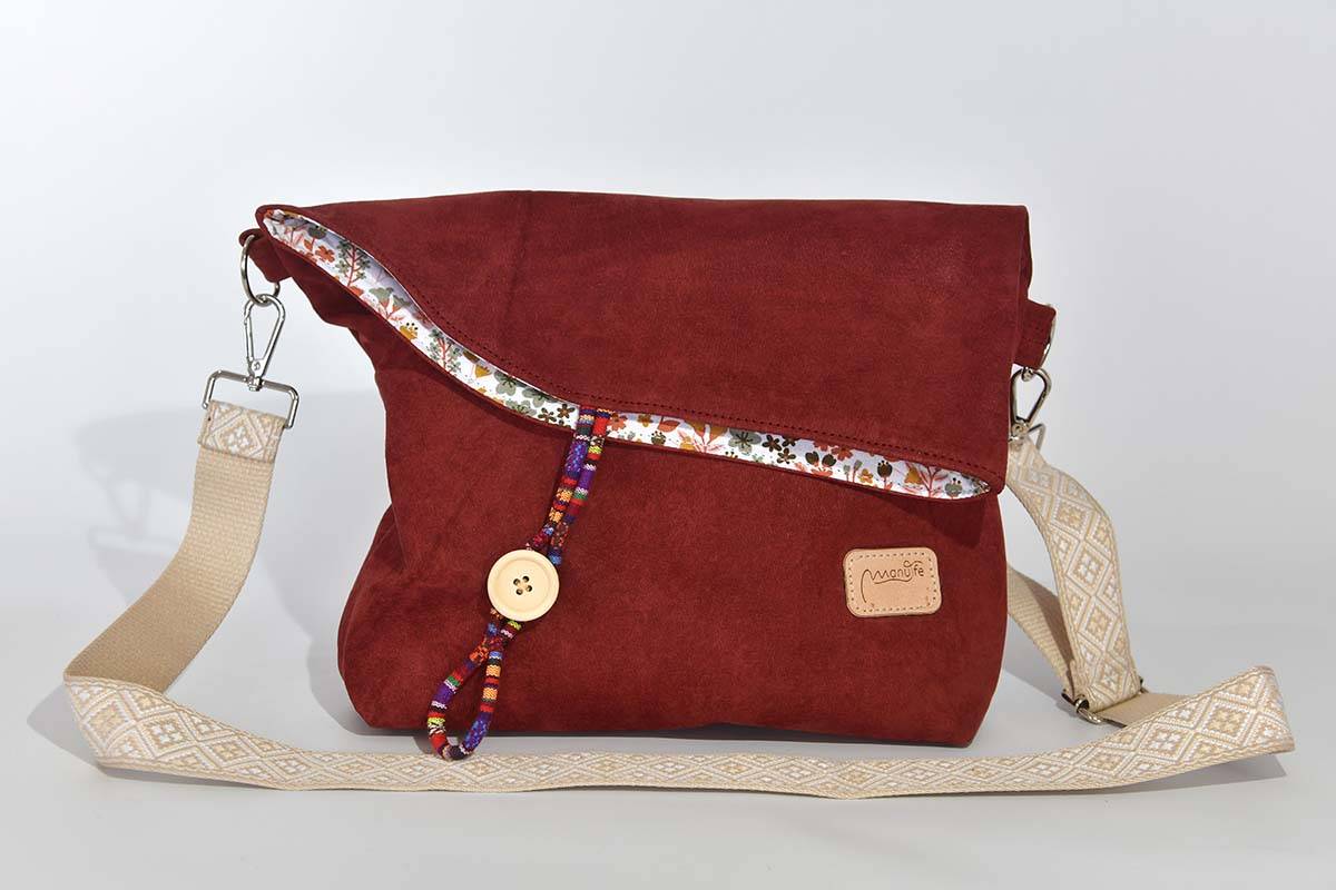 Ledertasche Modell Sam blando weinrot