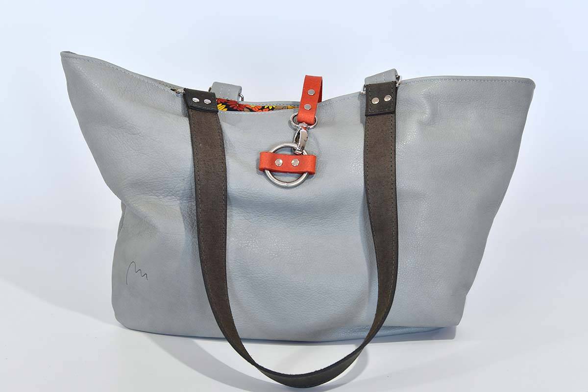 Ledertasche Modell Sarah grau