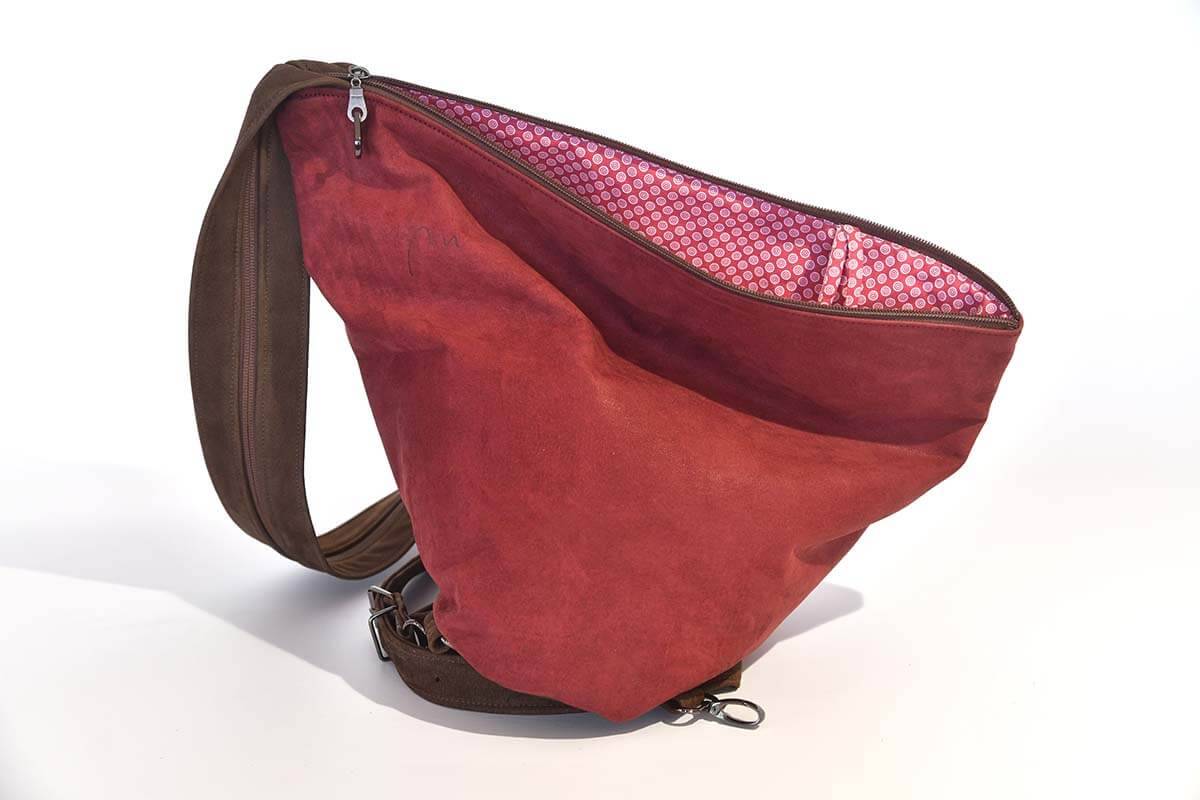 Lederrucksack Modell Tim weinrot