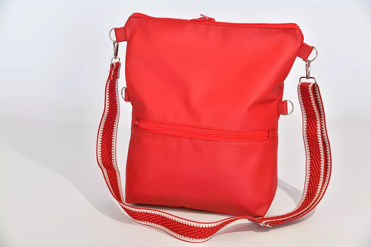 Handgefertigte Ledertasche Sam_flex rot