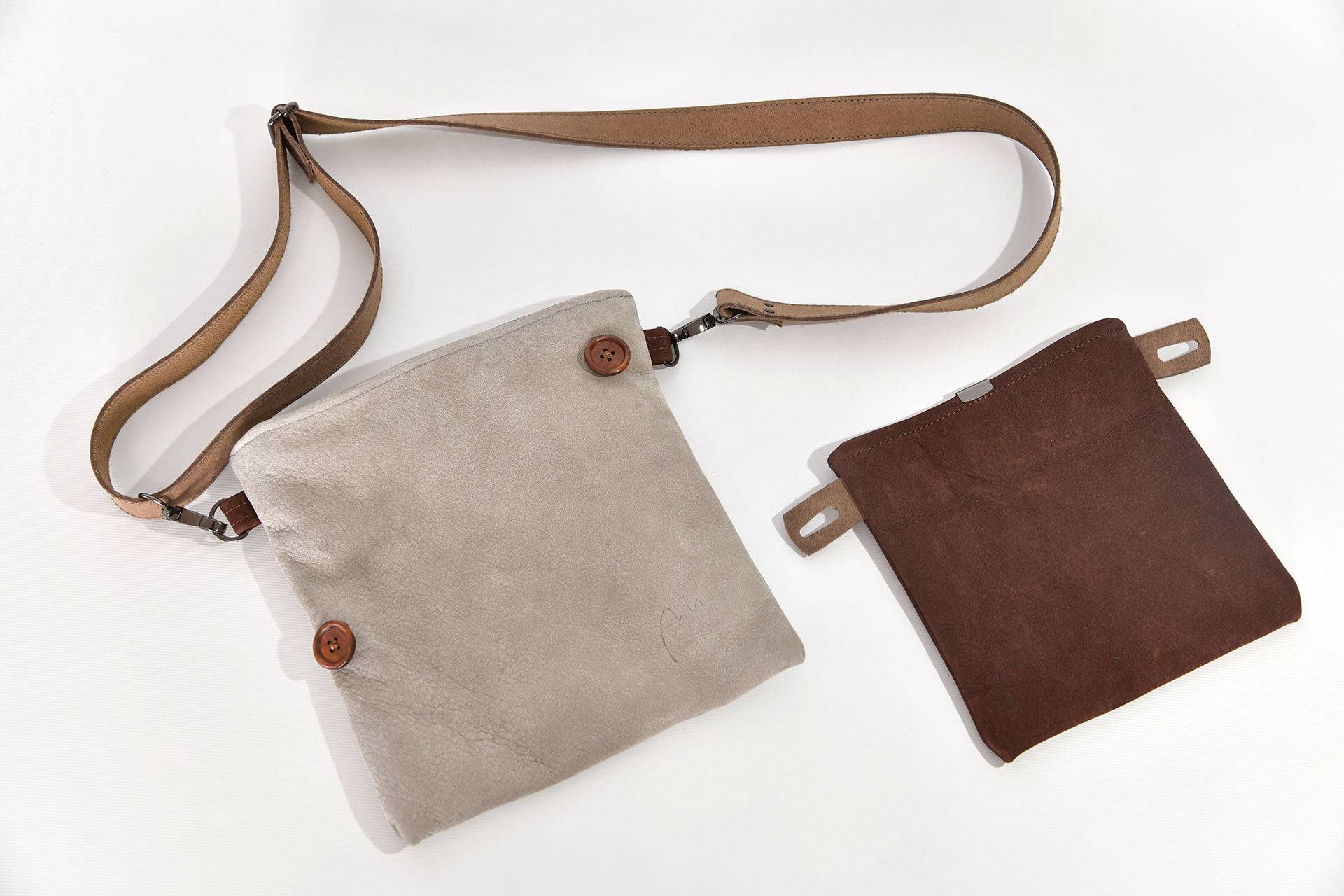 Ledertasche Ben dia braun / grau