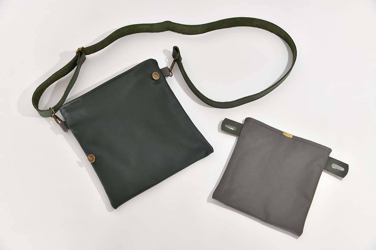 Ledertasche Ben dia dunkelgrün / anthrazit