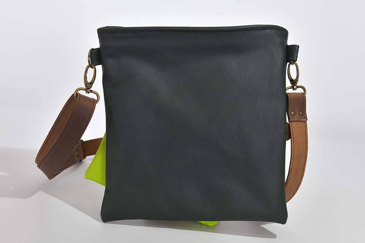 Ledertasche Ben dia dunkelgrün / hellgrün