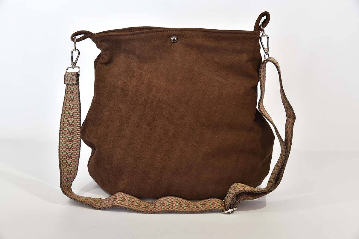 Schultertasche Iris M Nubukleder braun