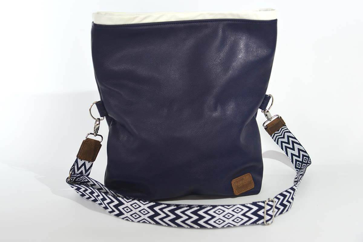 Ledertasche Modell Sam dunkelblau