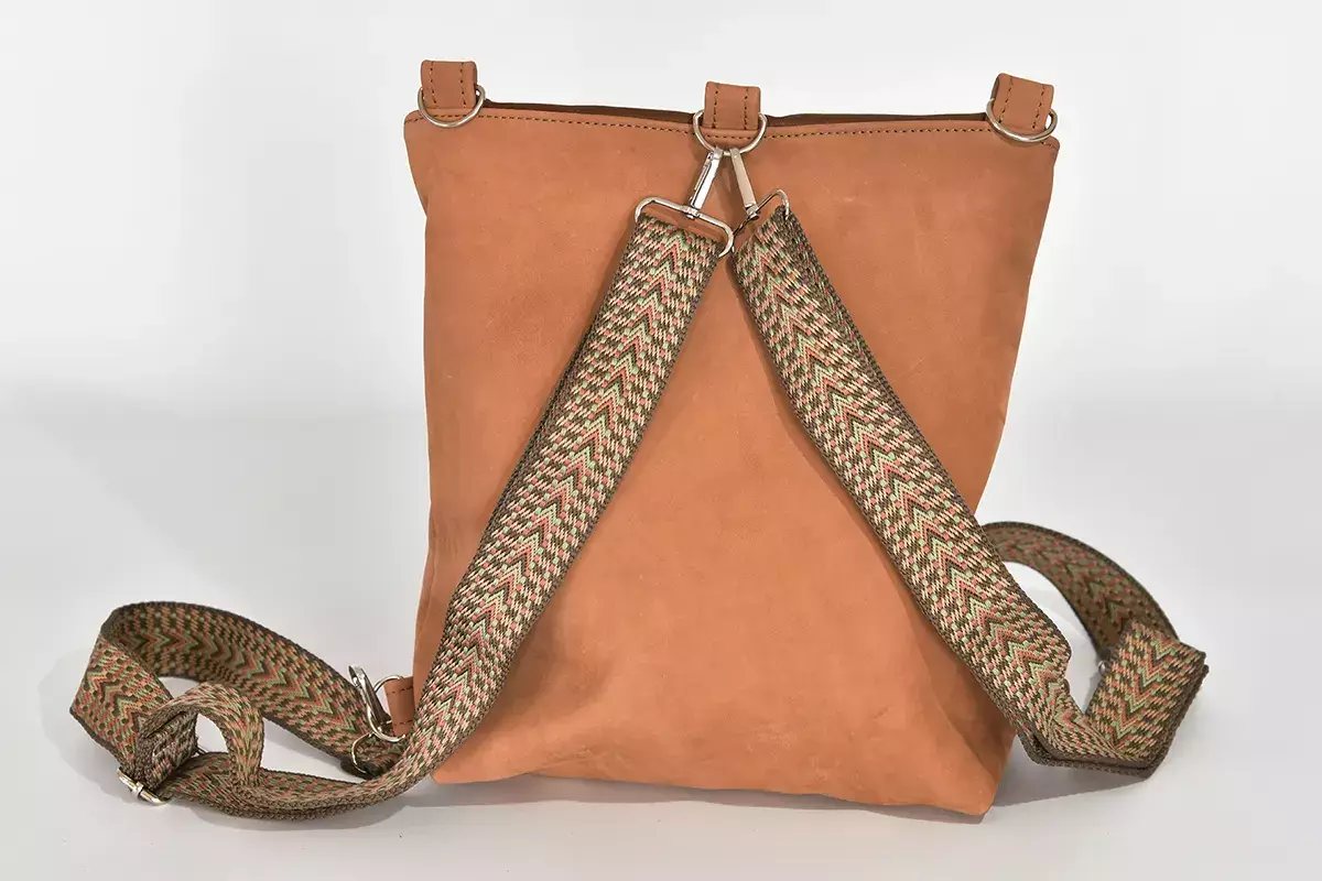 Lederrucksack Ainhoa M hellbraun und dunkelbraun
