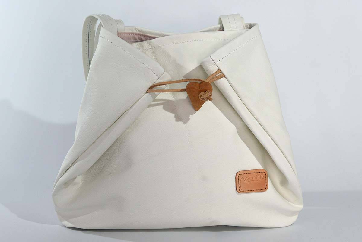 Ledertasche Modell Sarah weiß